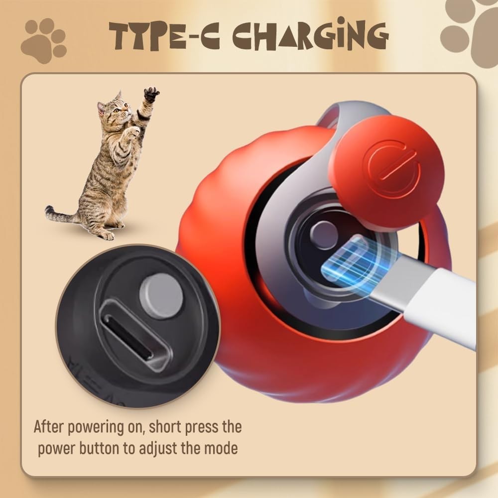Juguetes interactivos para gatos, pelotas para gatos y perros de interior, pelota rodante con activación por movimiento y control táctil, pelotas interactivas automovibles, juguetes para mascotas grandes y pequeñas.
