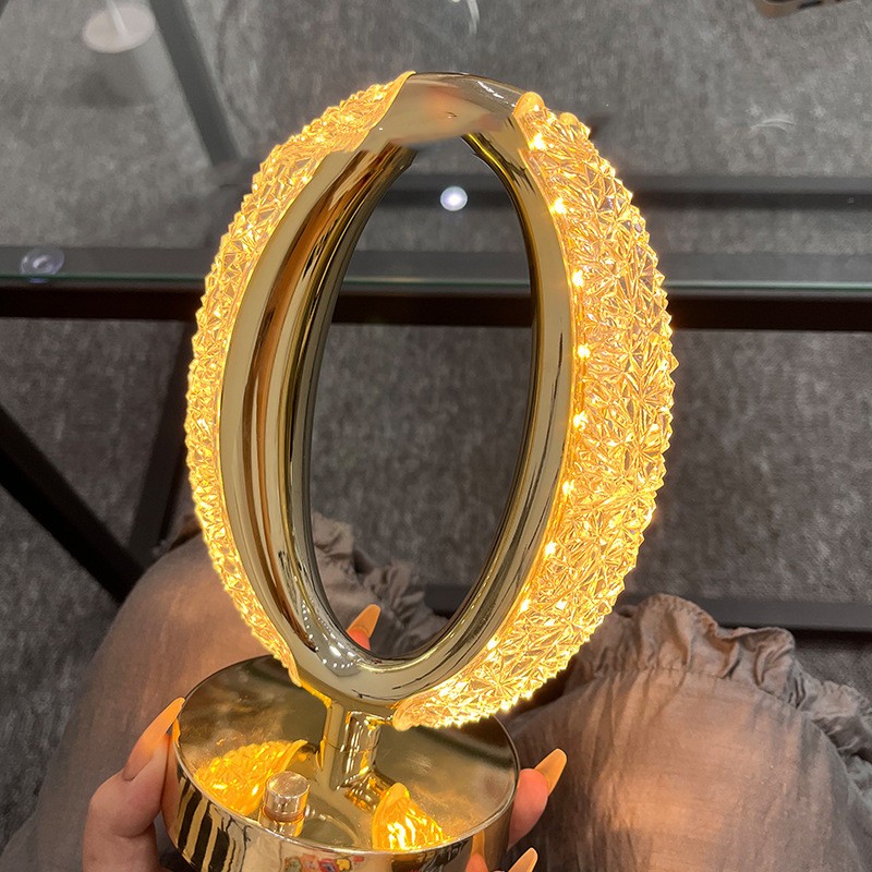 Lámpara de noche con forma de ojo de estrella, con marco acrílico y cristal táctil, para decoración del hogar