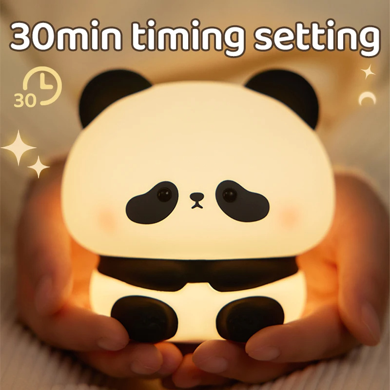 Brighten your home with the Panda LED Night Light—a cute silicone touch lamp with adjustable brightness, USB rechargeability, and a built-in timer. Perfect for children’s bedrooms, gifting, and home décor.