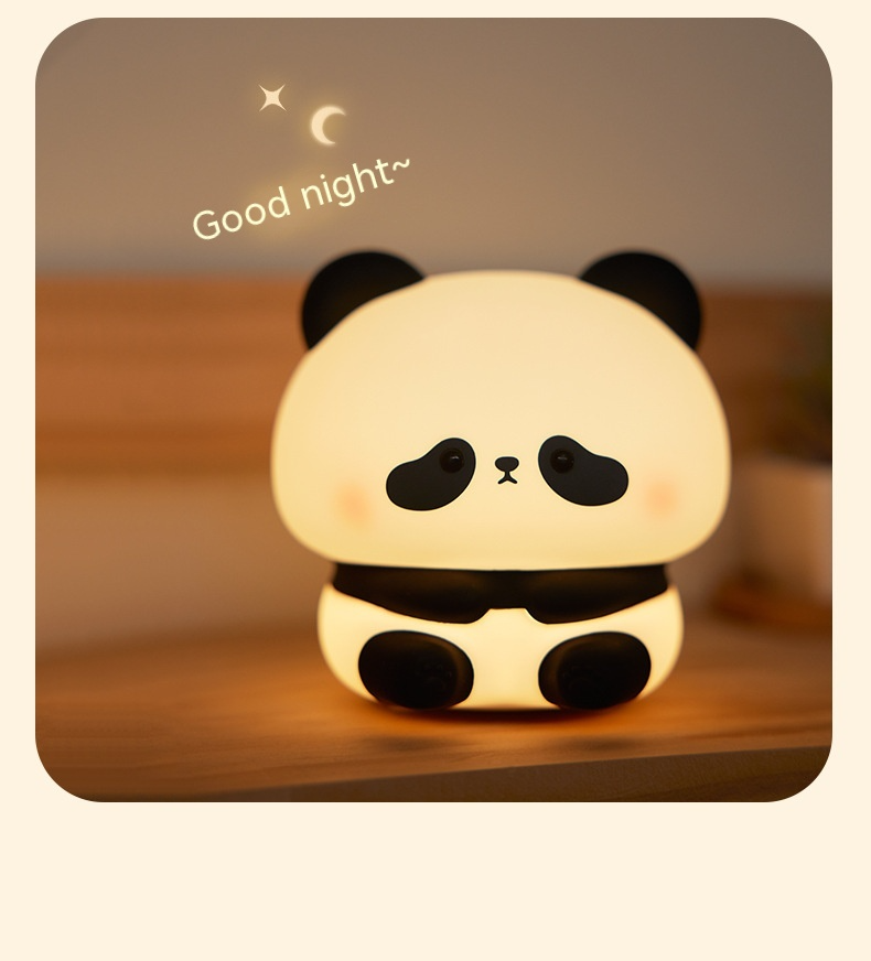 Brighten your home with the Panda LED Night Light—a cute silicone touch lamp with adjustable brightness, USB rechargeability, and a built-in timer. Perfect for children’s bedrooms, gifting, and home décor.