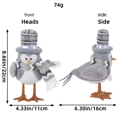 Adornos decorativos de mesa con forma de pájaro luminoso navideño de Jingchen
