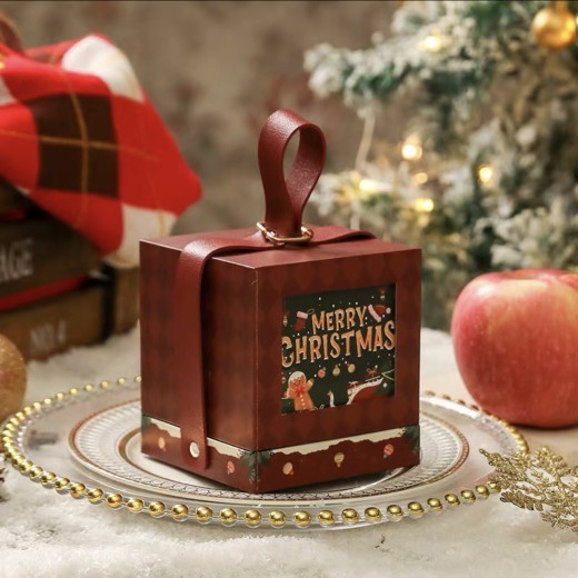 Bolsa de embalaje portátil para caja de regalo navideña