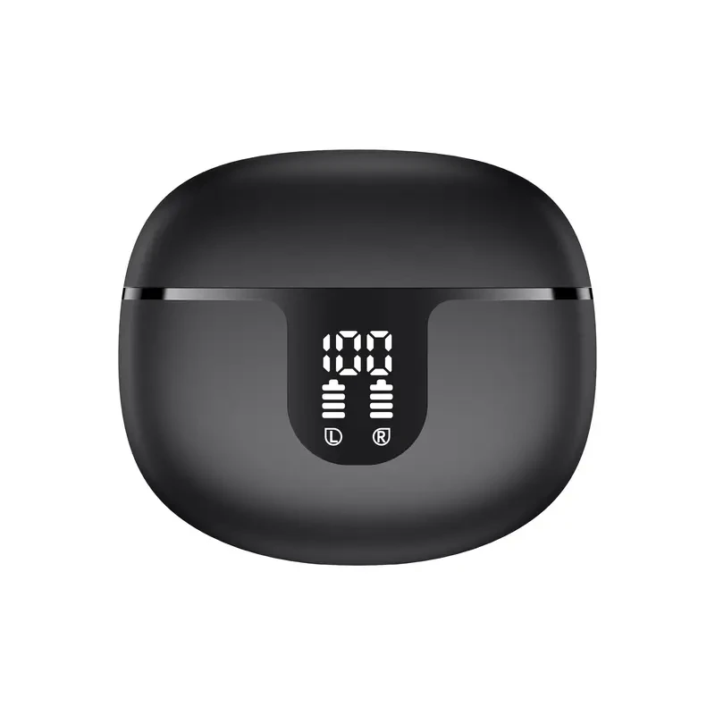 Auriculares inalámbricos internos con calidad de sonido HIFI, verdaderos auriculares estéreo inalámbricos versátiles con bajo retardo, conexión automática, reducción de ruido de alta definición, gran duración de batería y pantalla digital LED de duración
