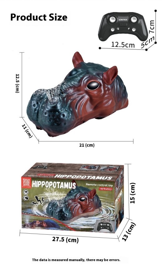 Shop the Remote Control Hippo Water Spray Animal Boat – a fun and interactive water toy for kids! This RC toy boat sprays water and features a cute hippo design. Perfect for pool, beach, or bath time. Ideal gift for children aged 3+.