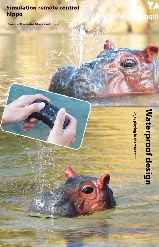 Shop the Remote Control Hippo Water Spray Animal Boat – a fun and interactive water toy for kids! This RC toy boat sprays water and features a cute hippo design. Perfect for pool, beach, or bath time. Ideal gift for children aged 3+.