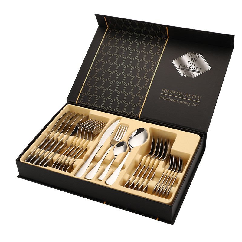 Explore our 24-piece deluxe cutlery set, perfect for elegant dining and everyday use. Stylish, durable, and dishwasher-safe, this set elevates your table setting effortlessly.