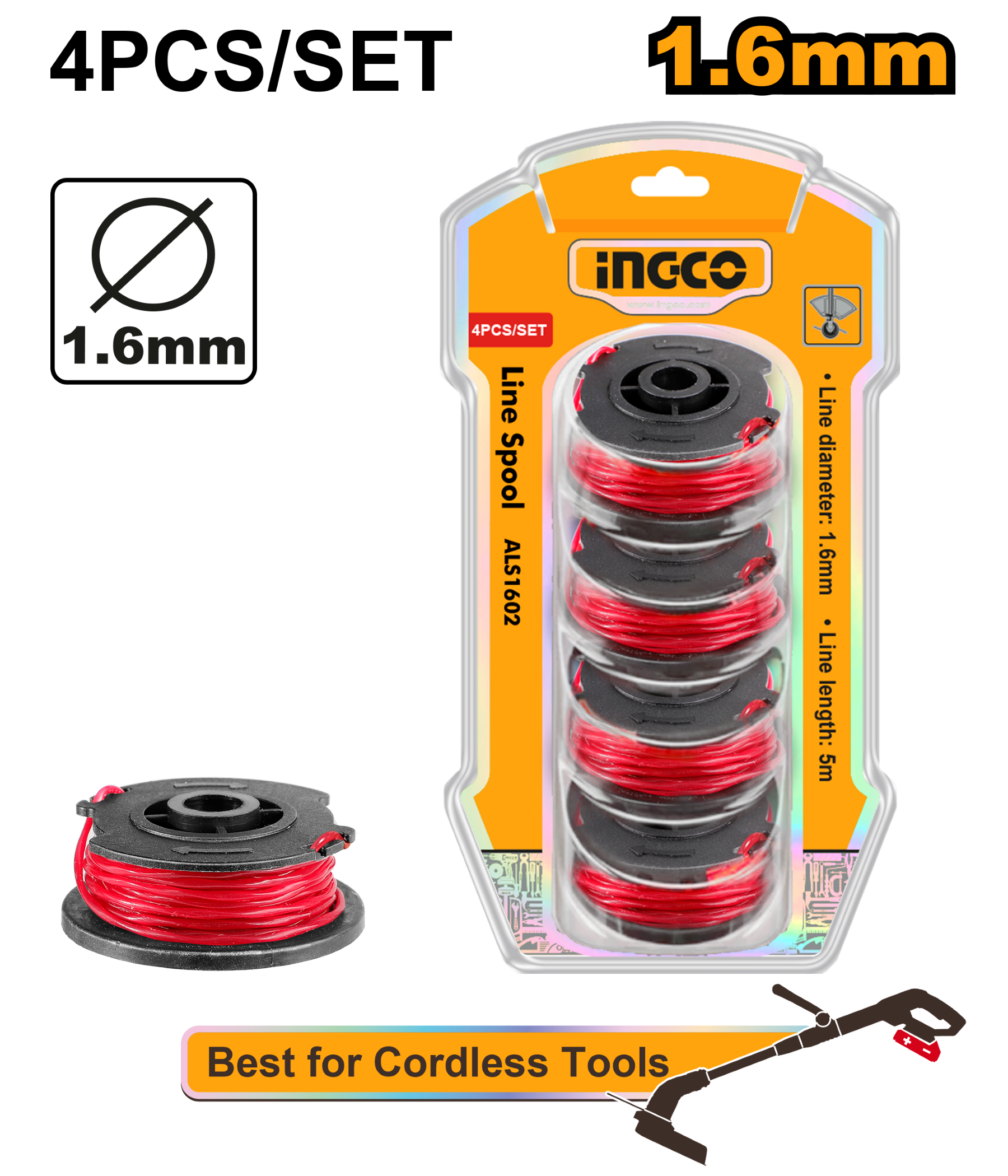 Explore our 1.6mm line spool 4-piece set, designed for efficient and durable trimming. Perfect for all your gardening needs, this set ensures your trimmer is always ready