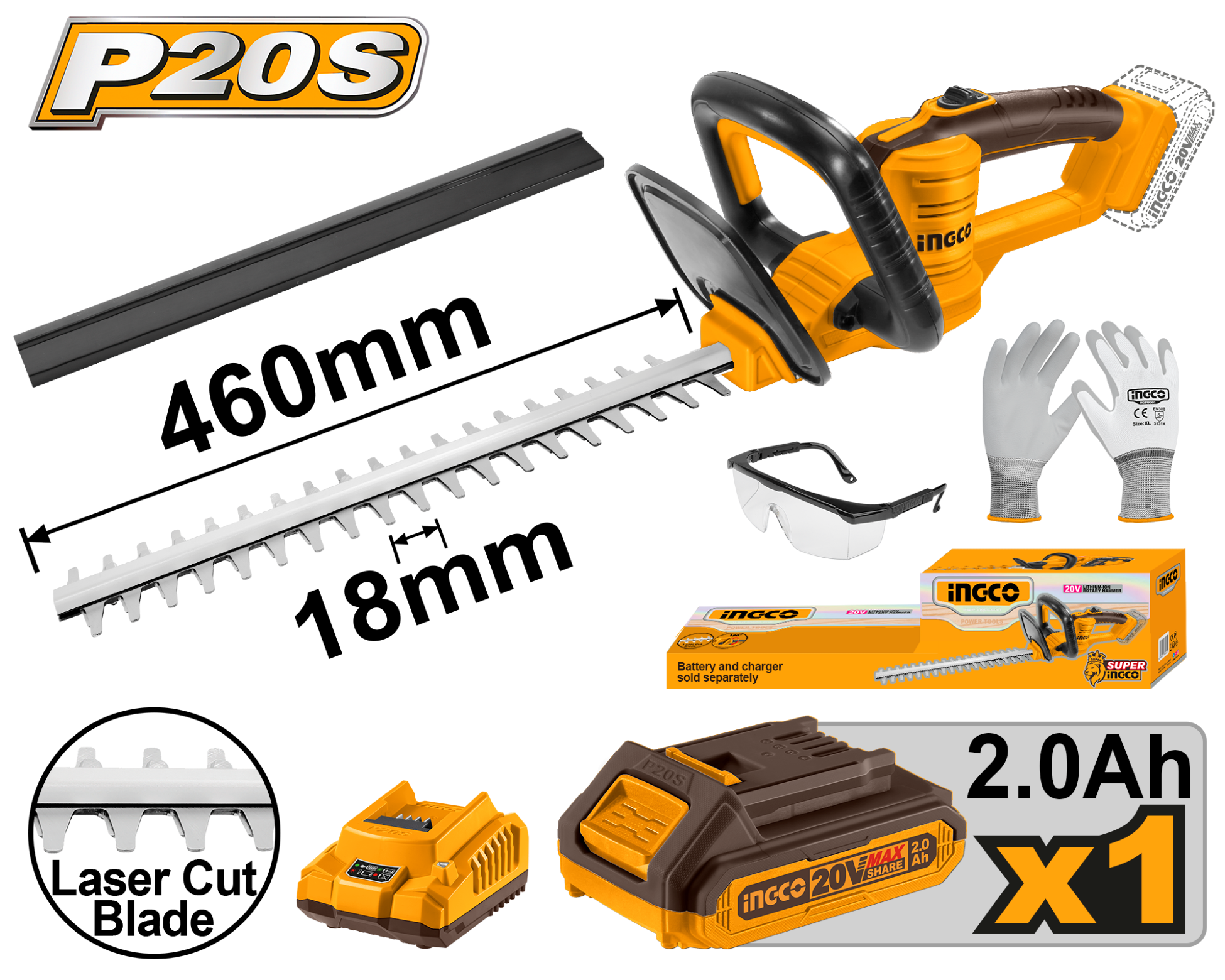 Discover our cordless 20V hedge trimmer, designed for powerful and efficient trimming. Perfect for maintaining your garden and landscaping, this lightweight tool makes hedge care easy and hassle-free