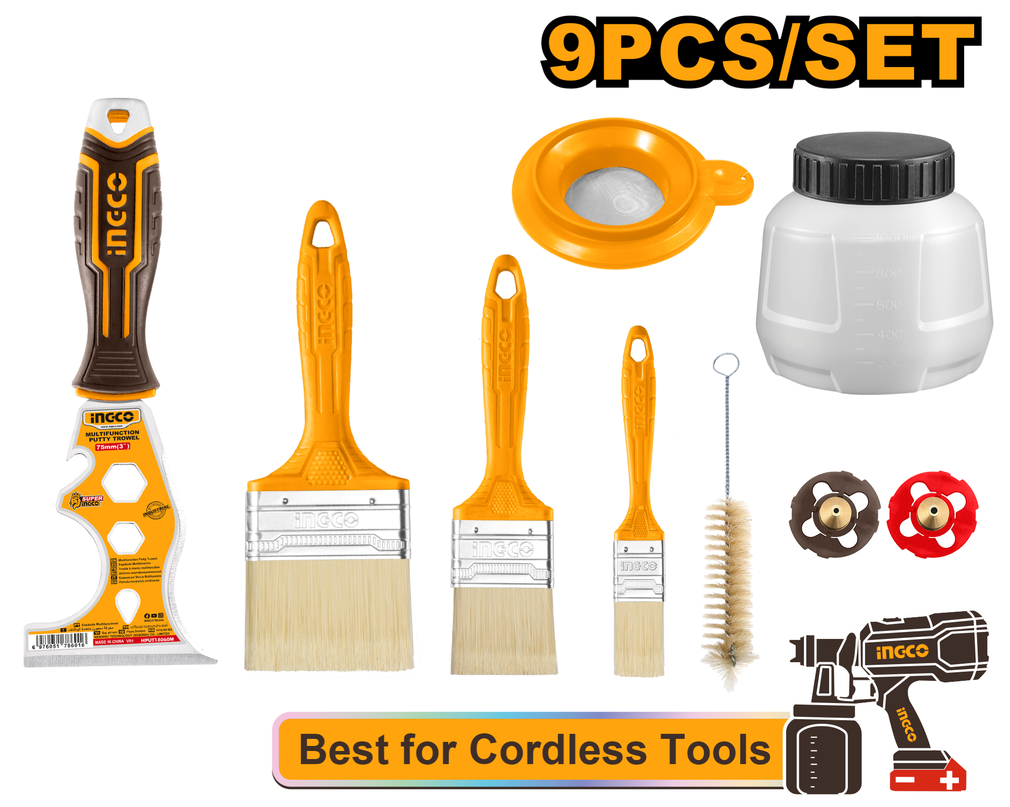 Explore our 9-piece paint tools set, designed for both professionals and DIY enthusiasts. This comprehensive kit includes everything you need for efficient and effective painting projects around your home.