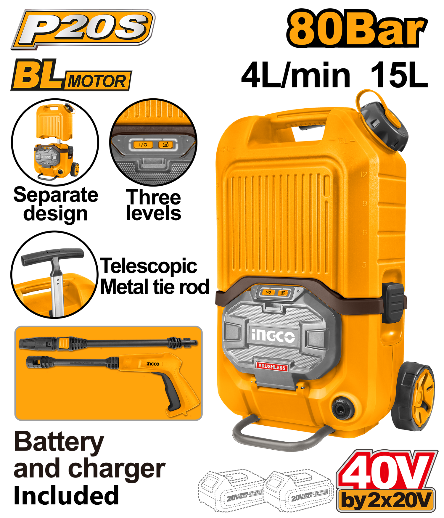 Discover our cordless pressure washer, designed for powerful and efficient cleaning. Perfect for outdoor tasks, this portable tool makes cleaning driveways, patios, and vehicles effortless and convenient.