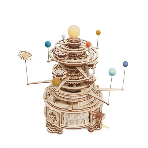 Explore the Robotime ROKR 316PCS Rotatable Mechanical Orrery - a DIY wooden model building kit for kids and teens. Perfect for STEM learning, this interactive orrery teaches mechanics and astronomy, making it an ideal educational toy or gift. Build, learn