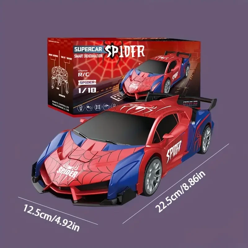 Juguete de coche de carreras robot Kong - Control remoto, batería recargable, material PP rojo - Ideal para fiestas, festivales de otoño, Acción de Gracias y regalos de cumpleaños