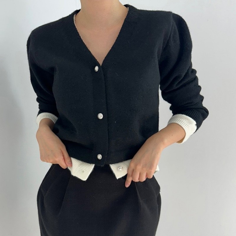 Suéter falso de dos piezas con hebilla adelgazante