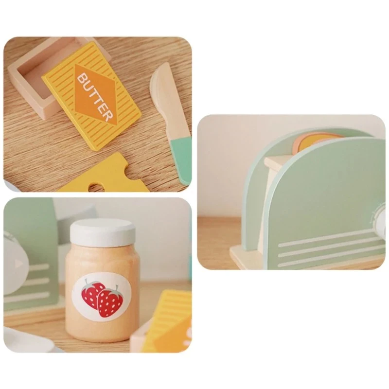 "My Little Bread Maker – Wooden Toy Pretend Play for Kids. Safe, durable, and fun, this eco-friendly wooden toy set helps children develop motor skills and creativity through role-playing baking fun.