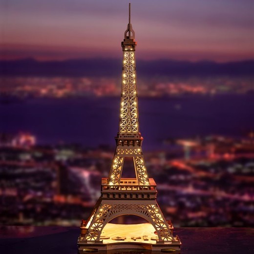 Buy the Rolife Night of the Eiffel Tower 3D wooden puzzle with 4 light shows. Perfect for gift-giving or home decoration, this intricate wooden model creates a stunning Eiffel Tower display with illuminated light effects. Perfect for puzzle enthusiasts an
