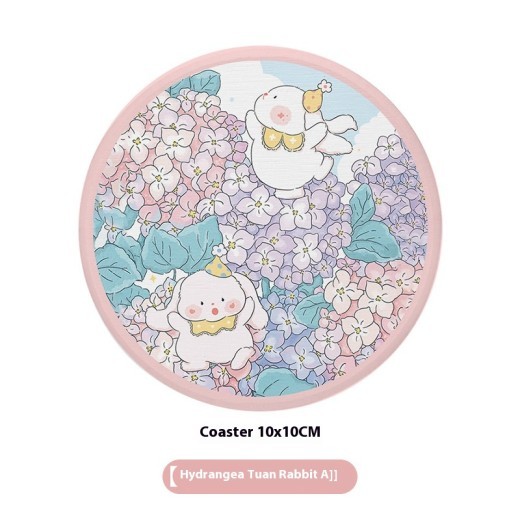 Posavasos de barro de diatomeas con dibujos animados de Ins para baño, almohadilla hidrofílica de secado rápido