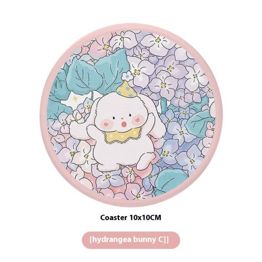 Posavasos de barro de diatomeas con dibujos animados de Ins para baño, almohadilla hidrofílica de secado rápido