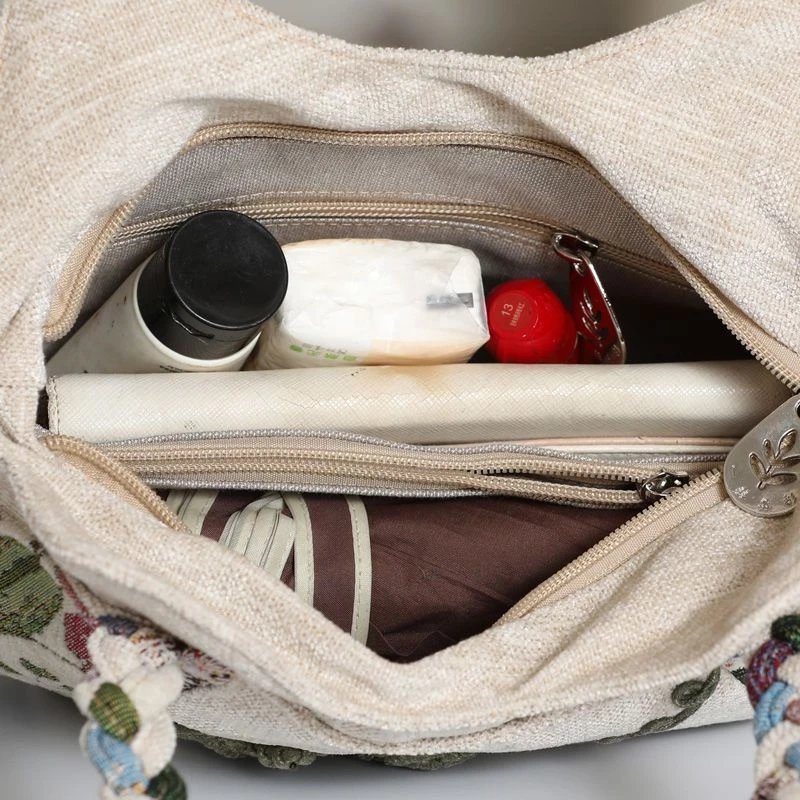 Bolso de mano étnico tejido con múltiples capas, bolso de mujer con diseño de calabaza, bolso informal de lona tridimensional.