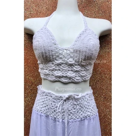 Conjunto de bikini de punto, modelo de ropa de verano, falda de punto