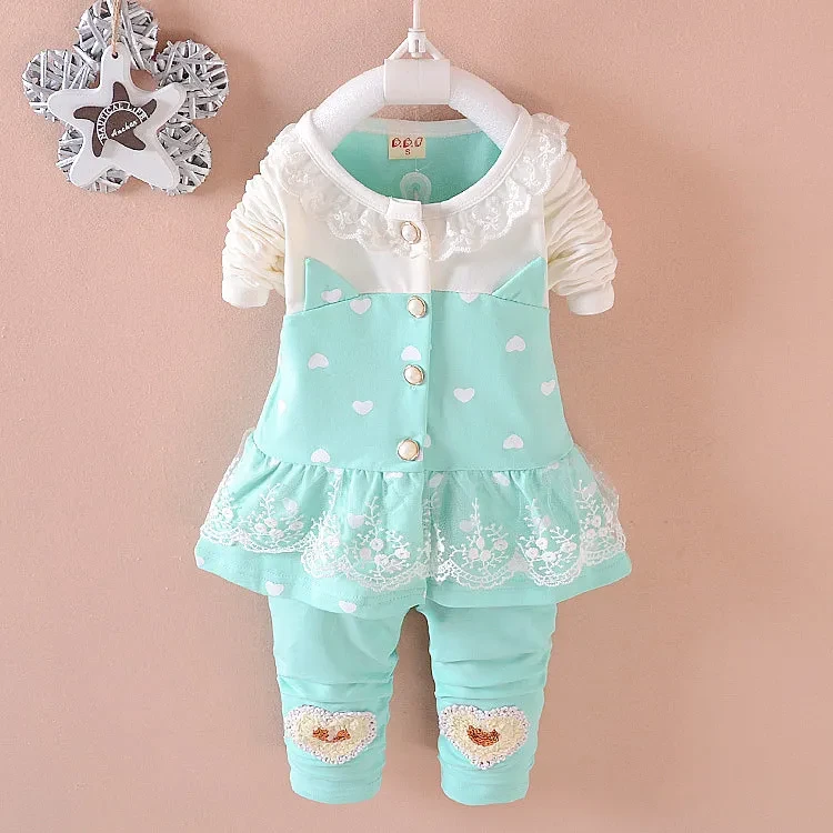 Conjuntos de ropa para bebés y niñas BibiCola, chándales para niños pequeños, camisetas, pantalones, chándales de 2 piezas, ropa para niñas, conjunto de ropa para bebé niña
