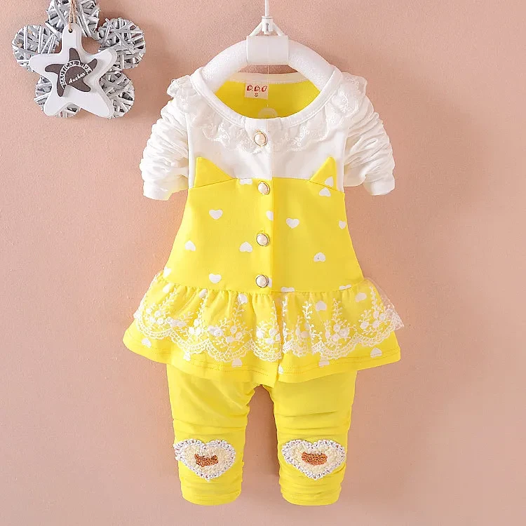 Conjuntos de ropa para bebés y niñas BibiCola, chándales para niños pequeños, camisetas, pantalones, chándales de 2 piezas, ropa para niñas, conjunto de ropa para bebé niña