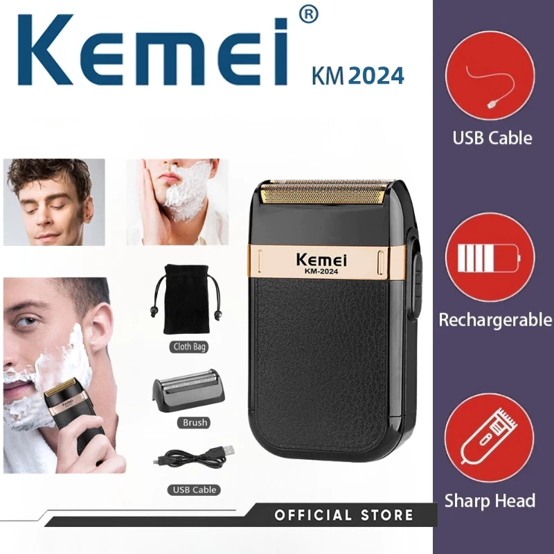 Experience a close, smooth shave with the KEMEI KM-2024 Shaver Waterproof Tool. Perfect for both wet and dry shaving, this durable, ergonomic beard trimmer offers precision, convenience, and long battery life.