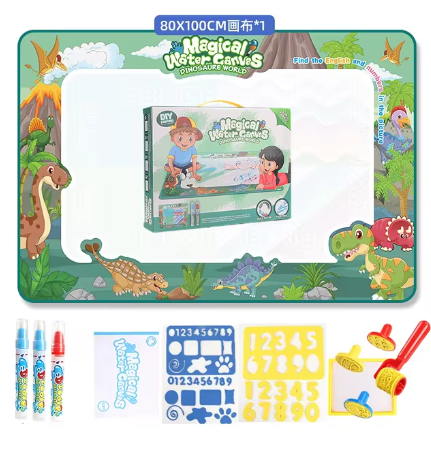 Unleash creativity with the 100x80CM Magic Water Drawing Mat. Featuring reusable magic pens, this Montessori-inspired painting board offers endless doodling fun. Perfect for educational play and kids' gifts