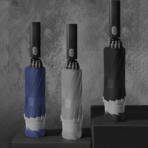 Paraguas inverso automático con banda reflectante de 10 varillas