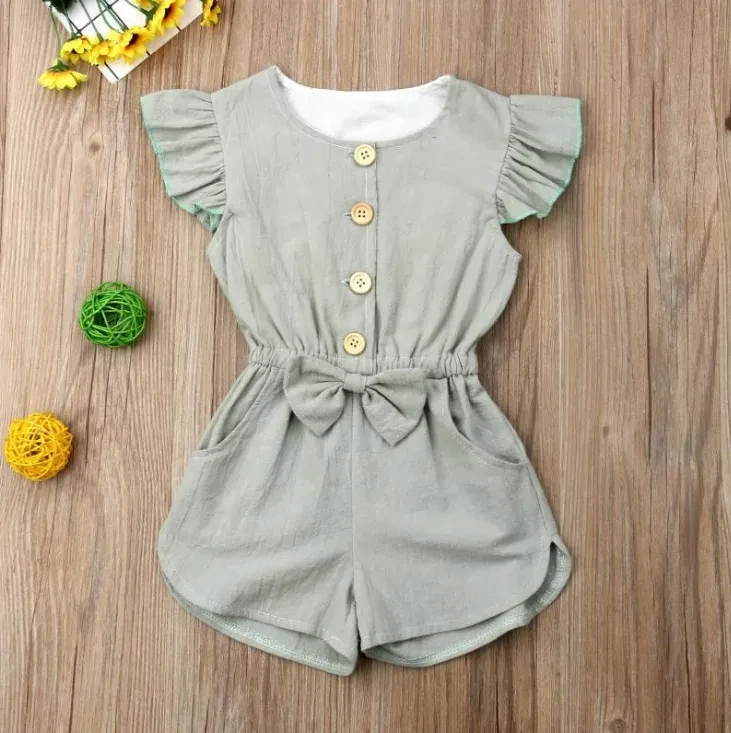 Ropa para niñas pequeñas, bebés, niñas, verano, volantes, manga