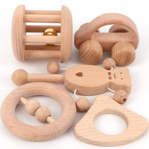 Juguete educativo de madera de haya sin lacado Montessori