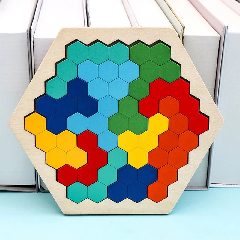 Rompecabezas de madera Geetoy Tangram, juguetes educativos, rompecabezas de madera colorido para niños