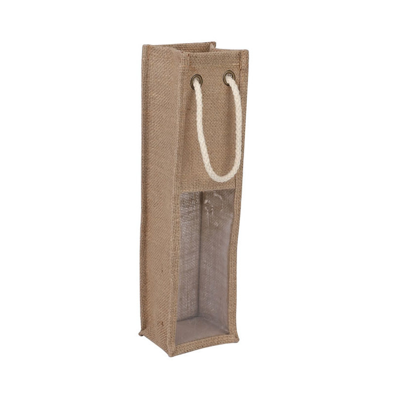 Bolsa de regalo de yute para vino tinto