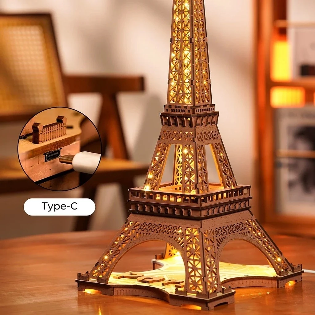 Rompecabezas de madera 3D Rolife Noche en la Torre Eiffel TGL01 - DE-RLTGL01