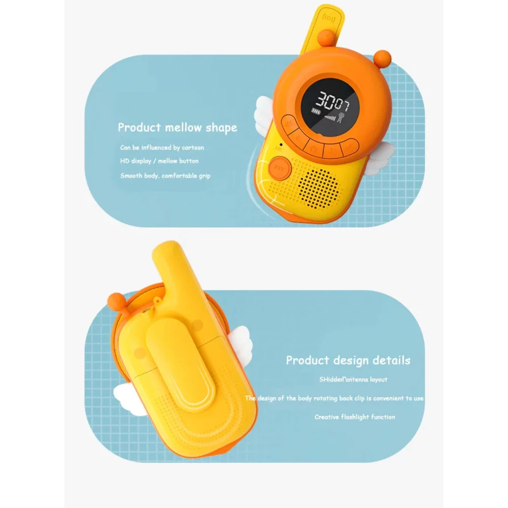 Teléfono de voz de larga distancia Bee 3KM HT, 2 radios walkie-talkie para niños.