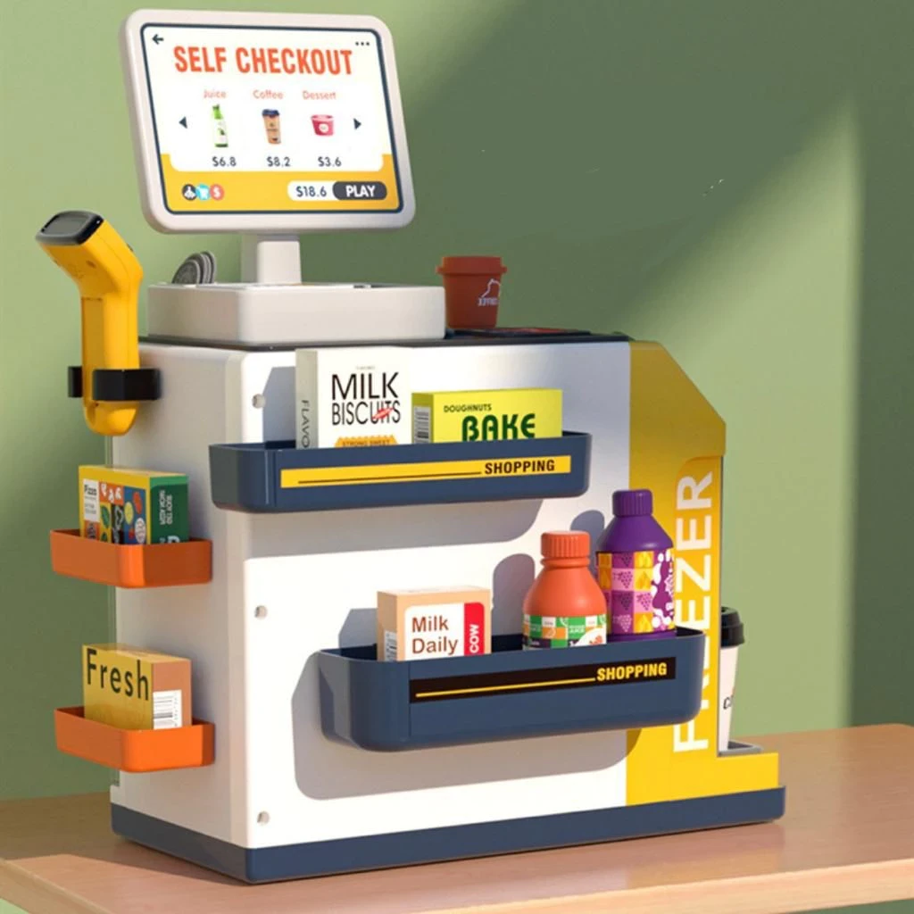 [TMA] Juego de juguetes para niños de supermercado, escáner de cajero, simulación de cajero, venta de compras de supermercado, juegos de compras