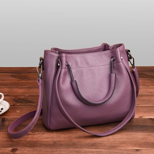 Bolsos Bolsos de mano Moda coreana Bolsos de mujer Bolso de cubo retro de cuero suave Bolso de mano