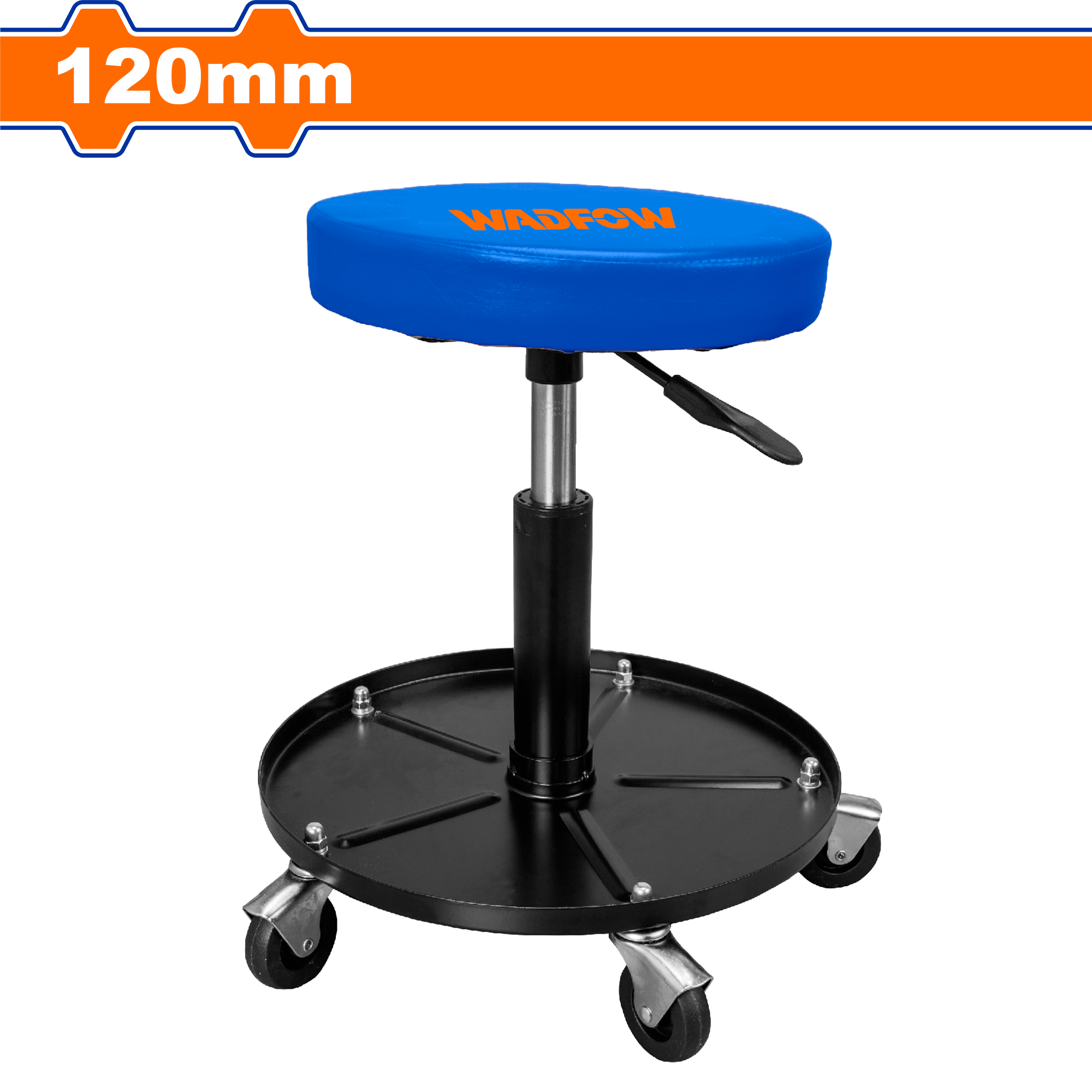 Taburete con ruedas y asiento tipo enredadera
