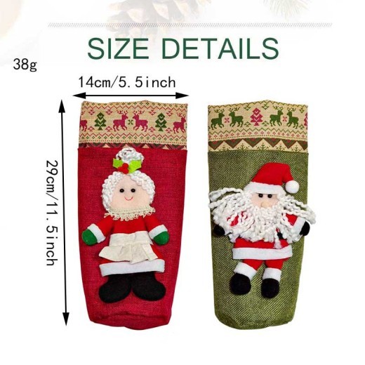 Caja de regalo de vino para Navidad, decoración navideña