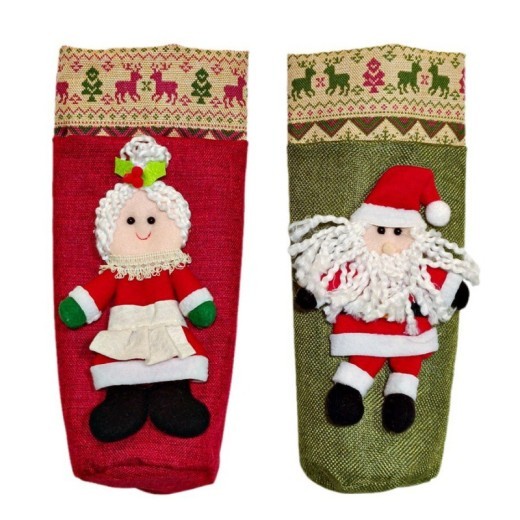 Caja de regalo de vino para Navidad, decoración navideña