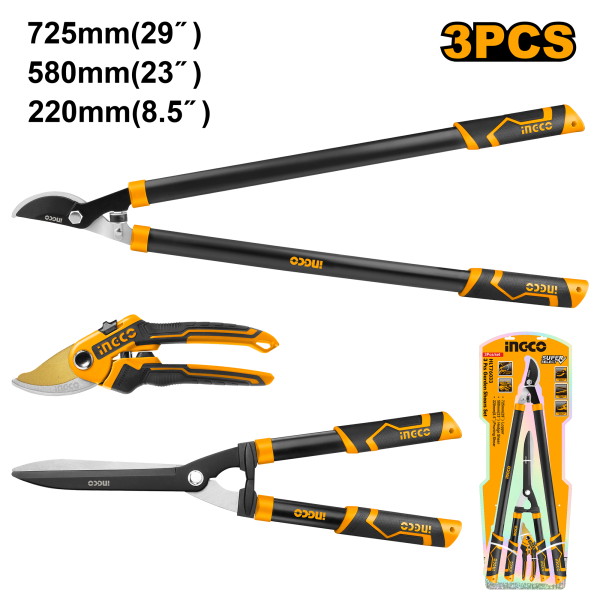 Juego de 3 tijeras de jardinería