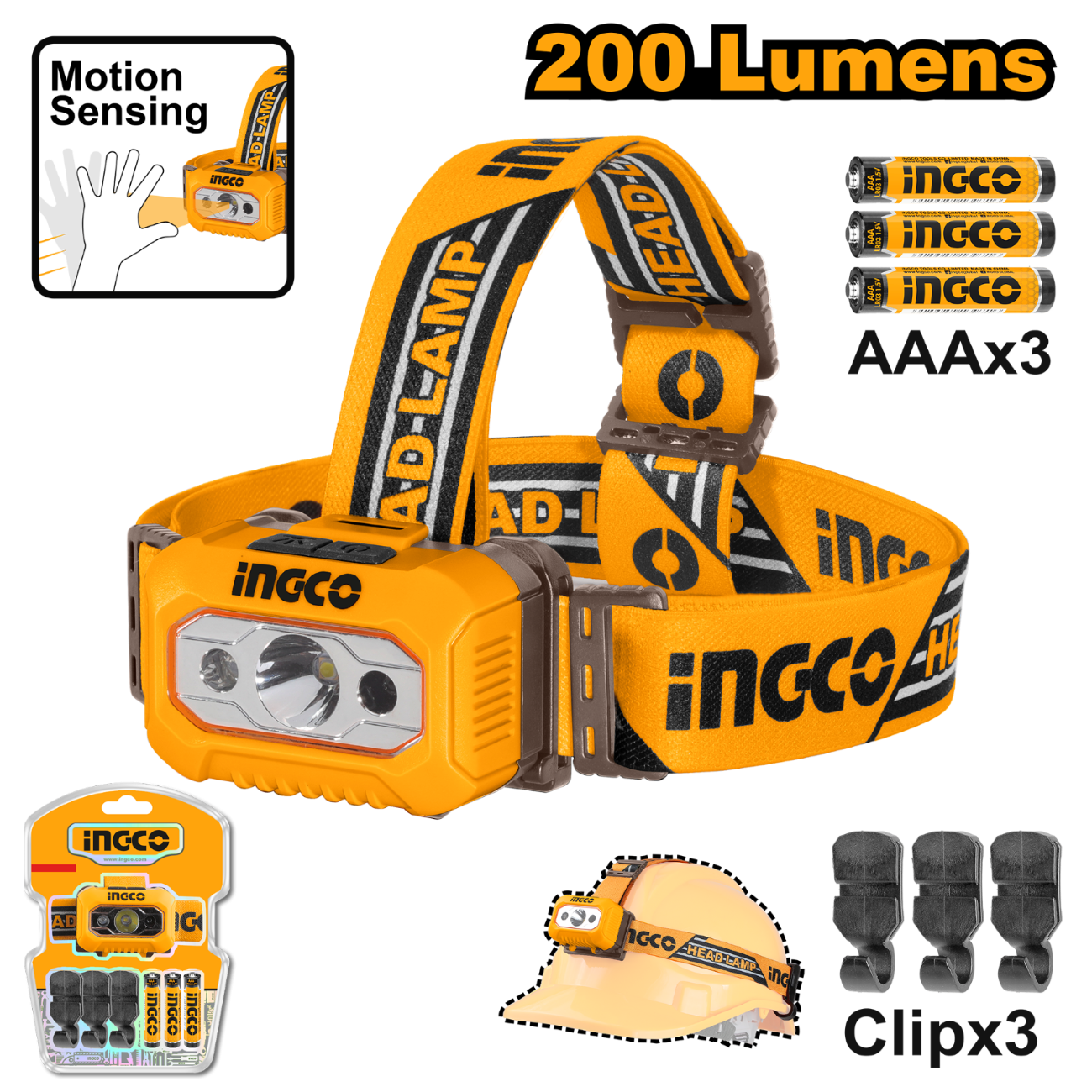 Linterna frontal de 100-200 lúmenes