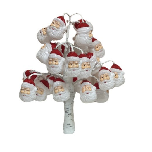 Árbol de luces LED de madera de abedul plateada, decoración navideña colgante