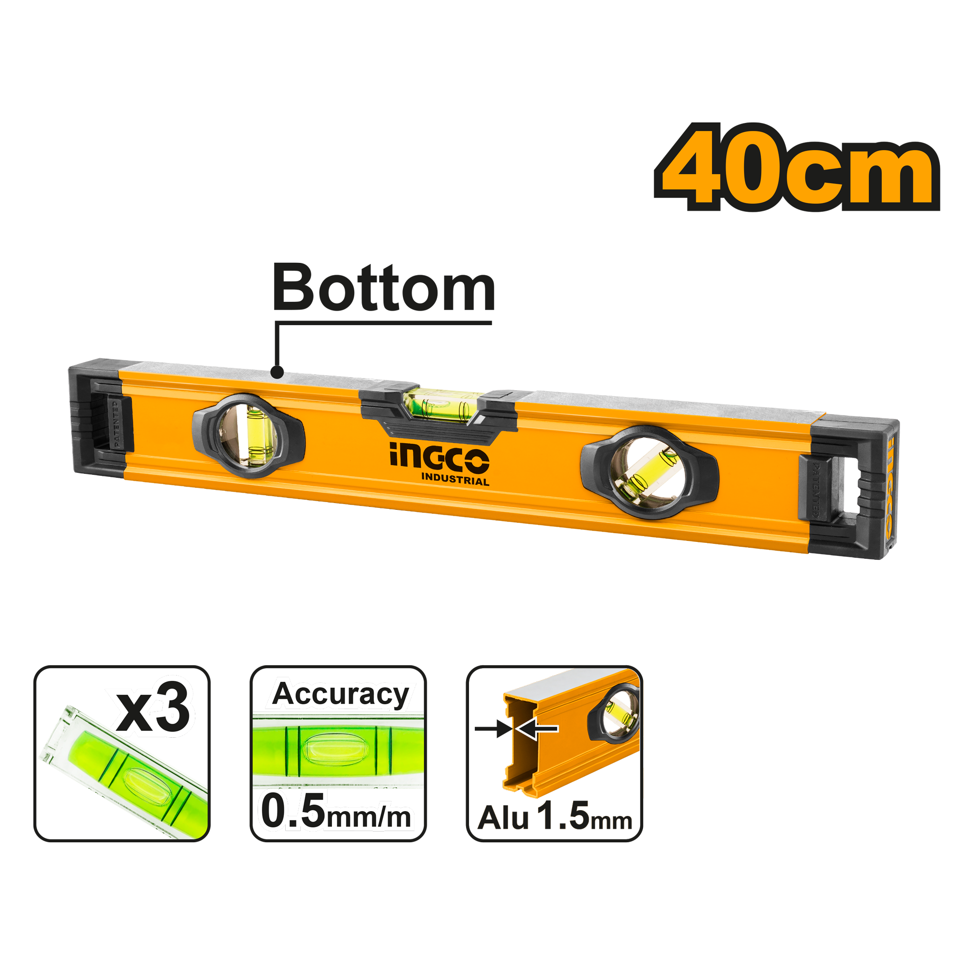 Nivel de burbuja de 40 cm