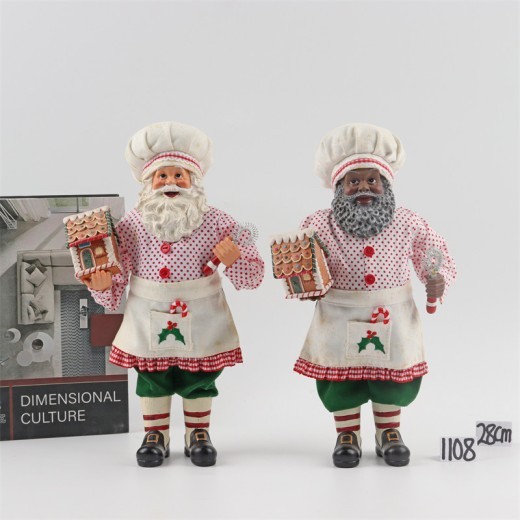 Decoración navideña de 28 cm de alto para escaparate de mesa, decoración de Papá Noel