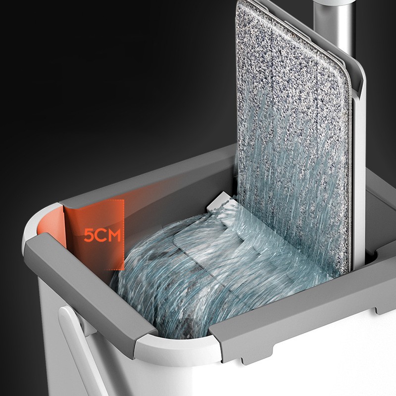 Trapeador mágico para pisos, trapeador exprimidor con cubo, trapeador giratorio para lavar pisos, limpieza del hogar, limpiador fácil