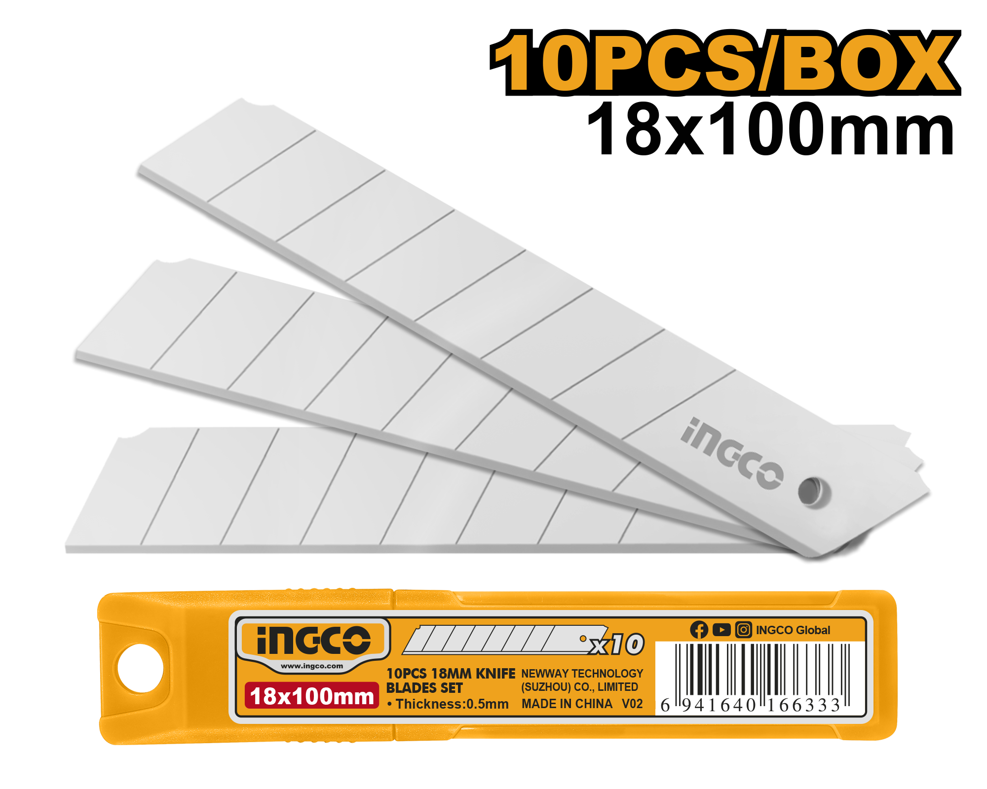 Juego de 10 hojas de cuchillo de 18 mm