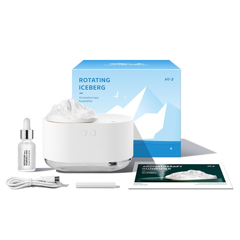 Humidificador USB silencioso con aromaterapia y pulverizador giratorio Iceberg