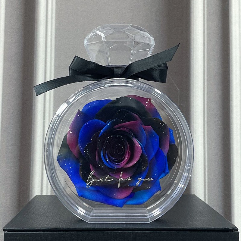 Adornos de flores eternas con cubierta transparente, rosas secas, caja de regalo para Navidad, Año Nuevo y San Valentín.