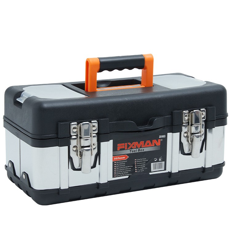 Caja de herramientas de hardware para el hogar, caja de piezas de acero inoxidable