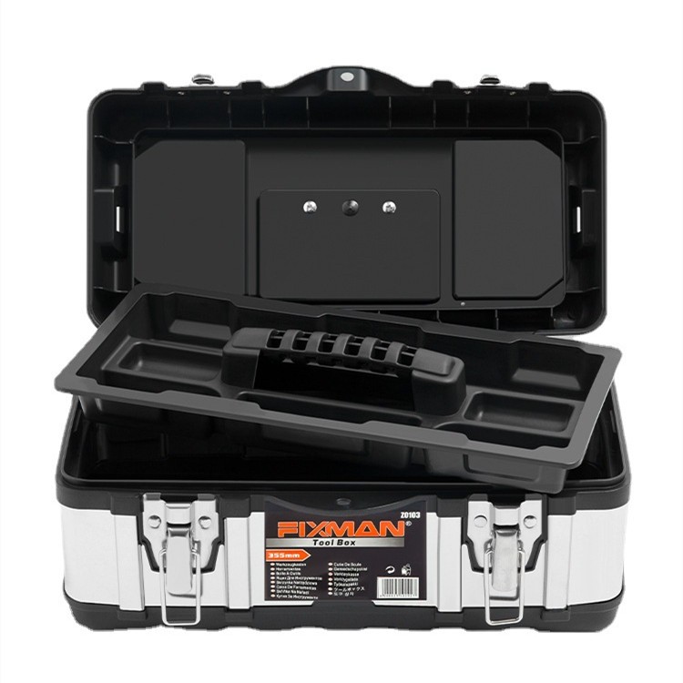 Caja de herramientas de hardware para el hogar, caja de piezas de acero inoxidable